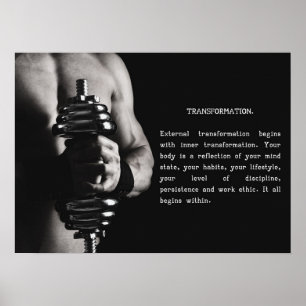 Poster motivationnel de réussite et de gymnase