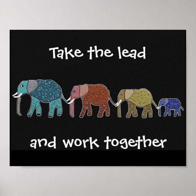 Poster motivationnel des éléphants de plomb (Devant)