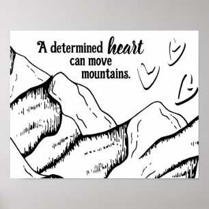 Poster Motivationnel Déterminé Coeur Peut Déplacer Les Mo