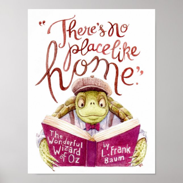 Poster Motivationnel L. Frank Baum Citation Aquarelle Tur (Devant)