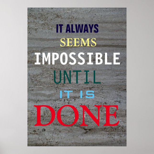 Poster Motivationnel Possibilité Citation Mur gris (Devant)