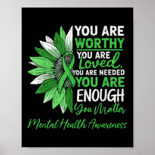 Poster Motivationnel Santé mentale Guerrier vert