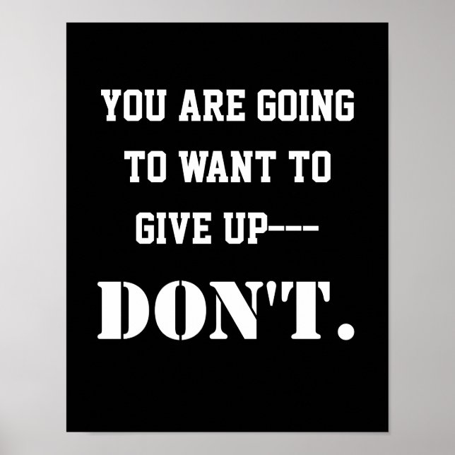 Poster Motivationnelle Inspirationnelle N'Abandonne Jamai (Devant)