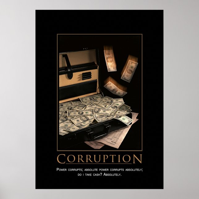 Poster motivé par la corruption (Devant)