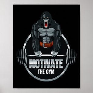 Poster Motiver Le Gym Gorilla Beast Workout Bodybuilding