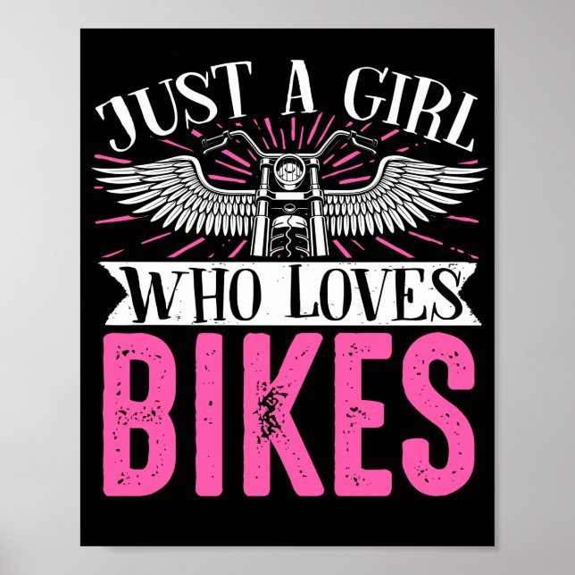 Poster Moto Biker Motorbike Rider Juste Une Fille Qui (Devant)