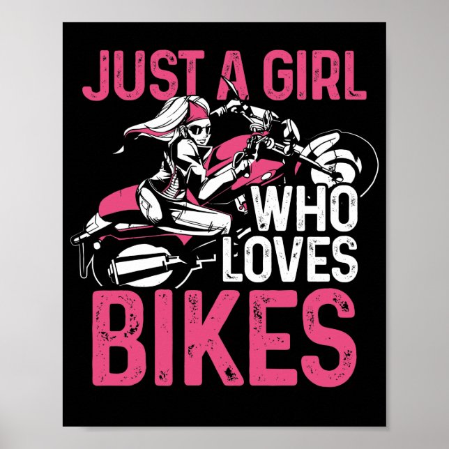 Poster Moto Biker Motorbike Rider Juste Une Fille Qui (Devant)
