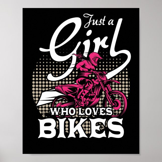 Poster Moto Biker Motorbike Rider Juste Une Fille Qui (Devant)