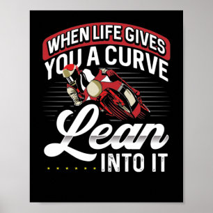 Poster Moto Biker Quand Live Vous Donne Une Courbe Lean