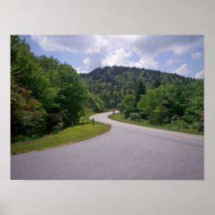Poster Moto bleue de route express de Ridge