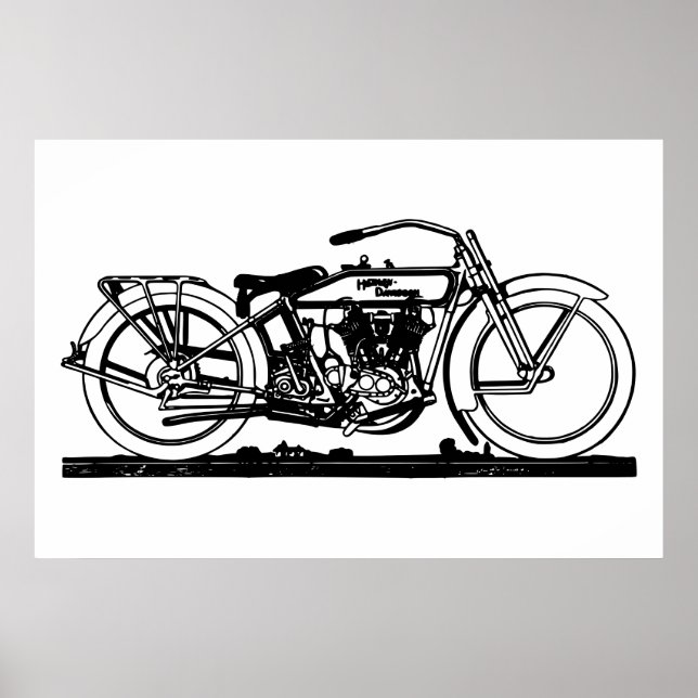 Poster Moto classique V (Devant)