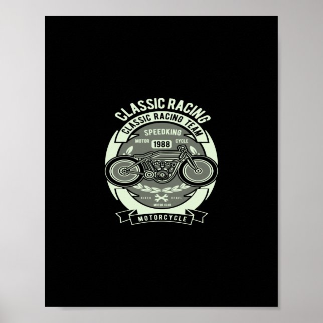 Poster moto de course classique (Devant)