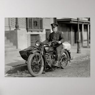 Poster MOTO DE LA POLICE D'ÉTAT COP c. 1923