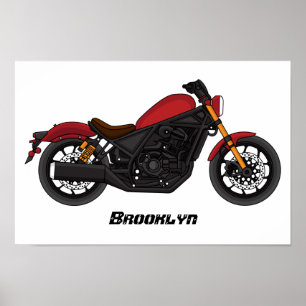 Poster moto de style croiseur cool