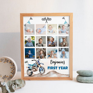 Poster Moto de terre bleue Fast One, photo, un jalon atte