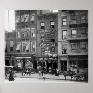 Poster Moto et bicyclette Sales, 1910