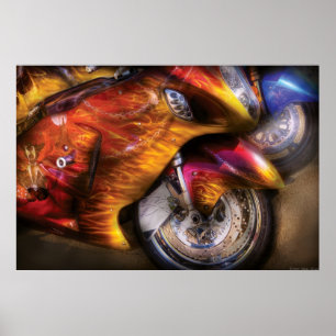 Poster Moto - Flamme allumée