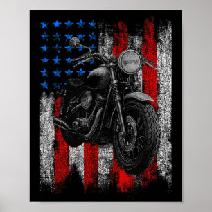 Poster Moto Graphic Mens Biker American Flag