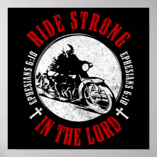 Poster Moto La foi chrétienne marche fort dans le Seigneu