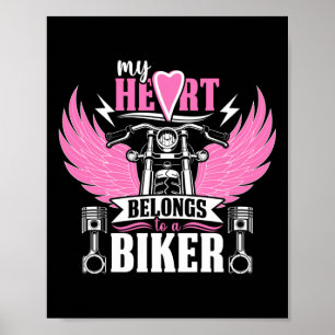 Poster Moto Mon Coeur Appartient À Une Petite Amie Biker
