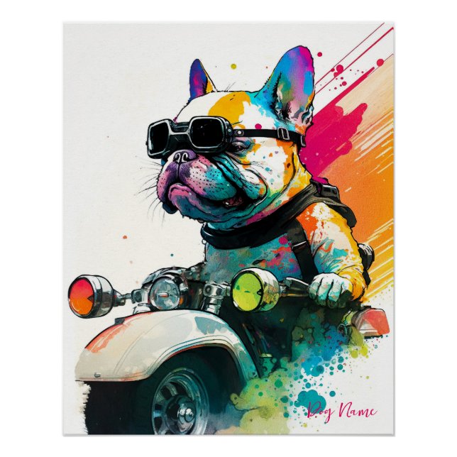 Poster Moto, Moto - Anime French Bulldog 004 (Devant)