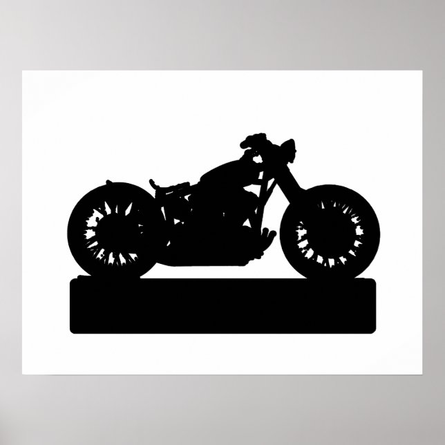Poster Moto noire pour murs (Devant)