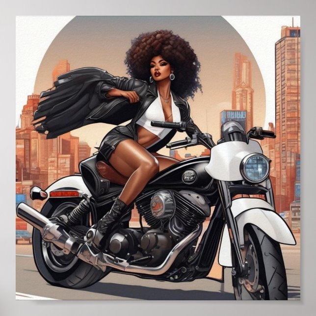 Poster moto sexy  (Devant)