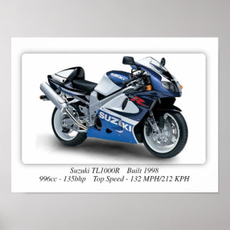 Poster Moto Suzuki TL1000R 1998 - A3