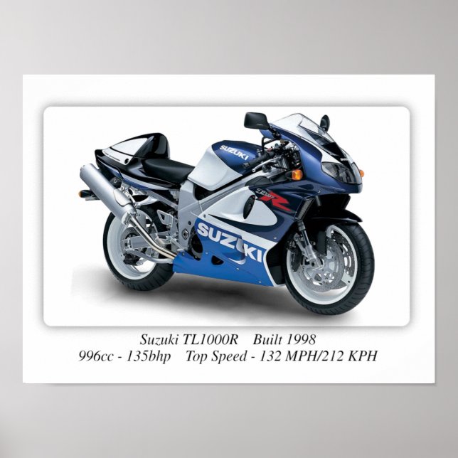 Poster Moto Suzuki TL1000R 1998 - A3 (Devant)
