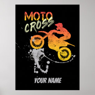 Poster Motocross Biker pour moto et moto vinta