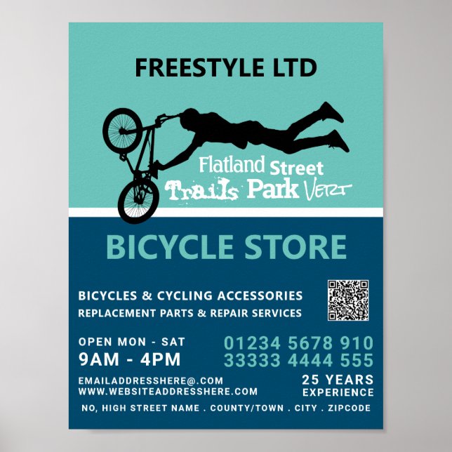 Poster Motocross, Cyclisme Boutique Advert (Devant)