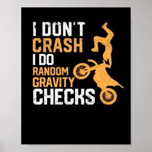 Poster Motocross Dirt Bike Je ne crash Je fais pas Random