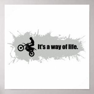 Poster Motocross est un mode de vie