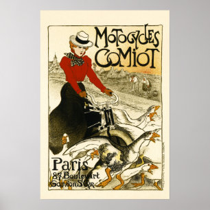 Poster MOTOCYCLES COMIOT Paris Bicycle Theophile Steinlen