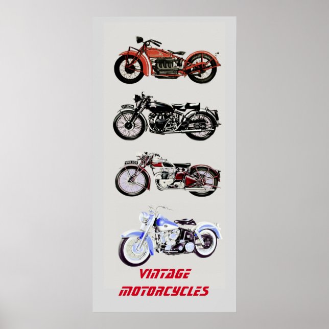 Poster MOTOCYCLES vintages (Devant)