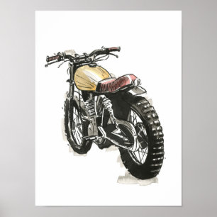 Poster Motocyclette à l'encre III