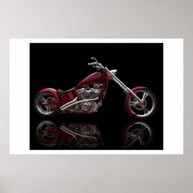 Poster Motocyclette Chopper personnalisée (Devant)