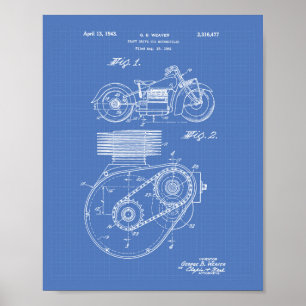 Poster Motocyclettes 1943 Plan directeur de l'art des bre