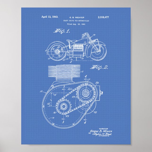 Poster Motocyclettes 1943 Plan directeur de l'art des bre (Devant)
