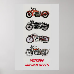 POSTER MOTOCYCLETTES ANCIENNES