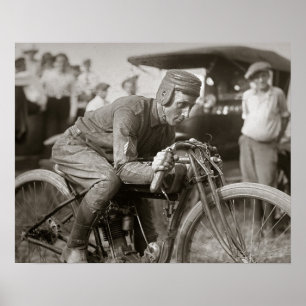 Poster Motocycliste, 1922. Photo ancienne