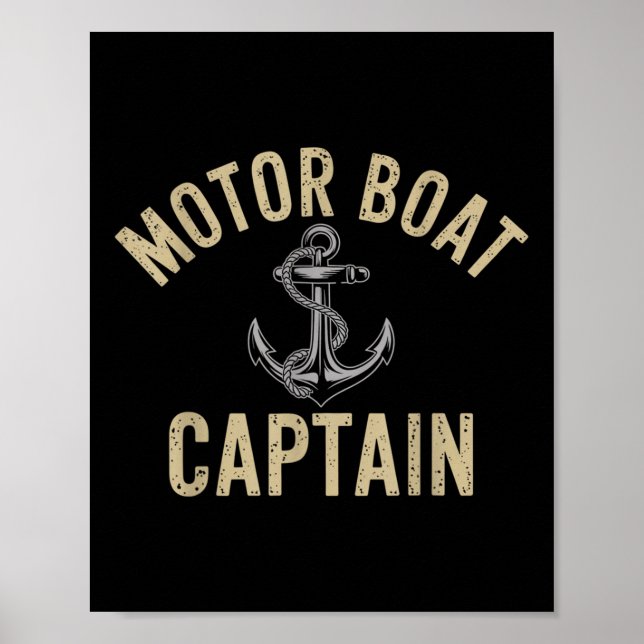 Poster Motor Boat Captain Nautical Life Marine Explorer  (Devant)