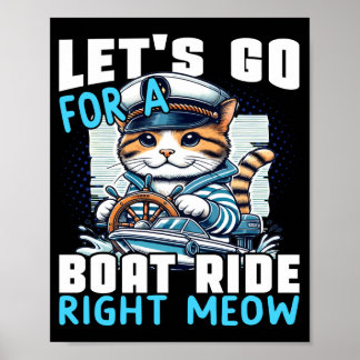 Poster Motor boats cat captain speed boat owner cats