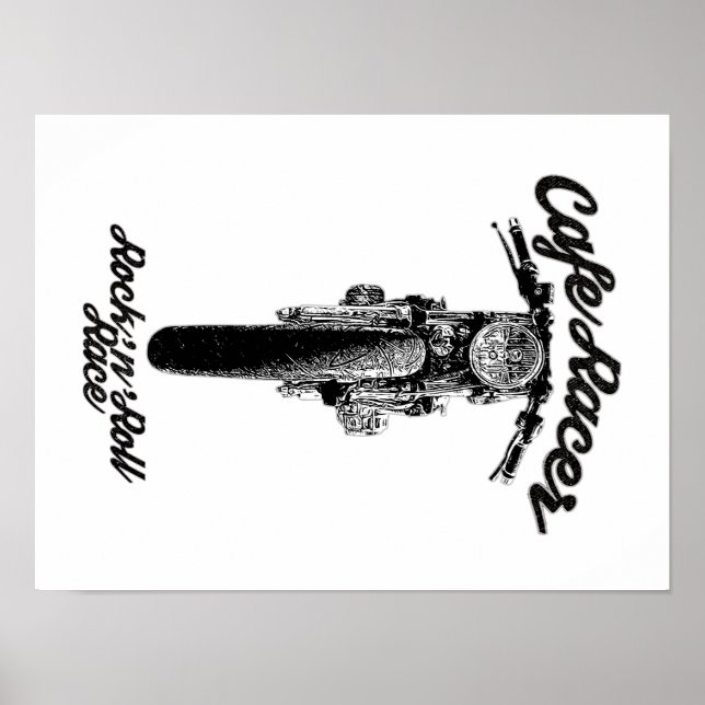 Poster Motorcycle café racer (Devant)