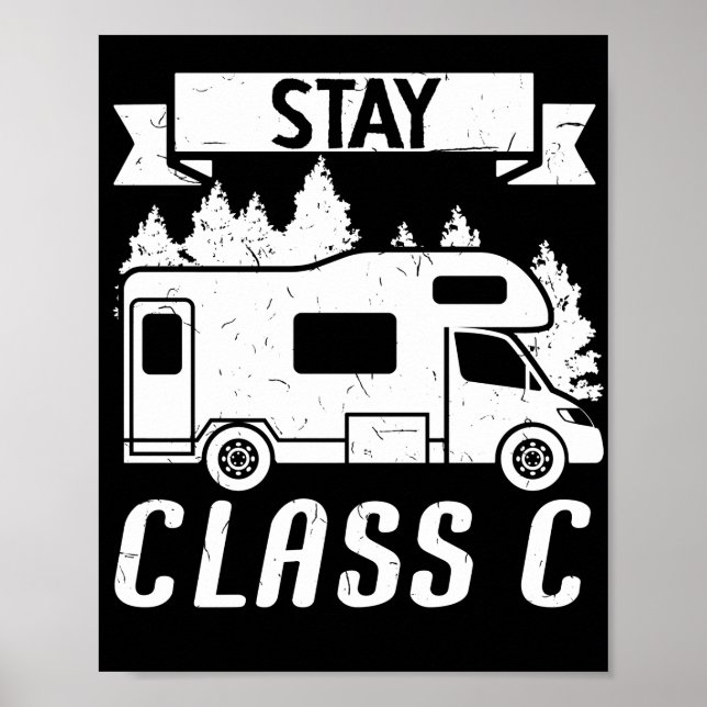 Poster Motorhome RV Camping Camping Stay Class C (Devant)