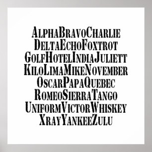 POSTER MOTS ALPHABET PHONÉTIQUE / CODE