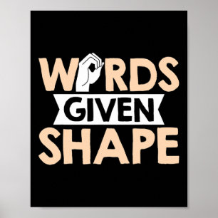 Poster Mots Asl Donnent Forme à la langue des signes amér