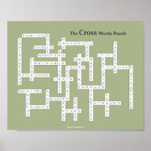 Poster Mots croisés Puzzle Grumpy Humour Olive