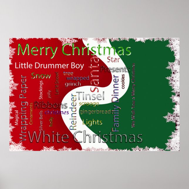 Poster Mots de Noël Texte connexe (Devant)