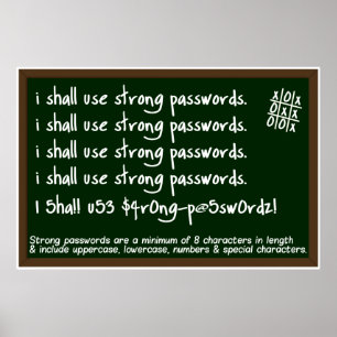 Poster Mots de passe Information Security Awareness Poste